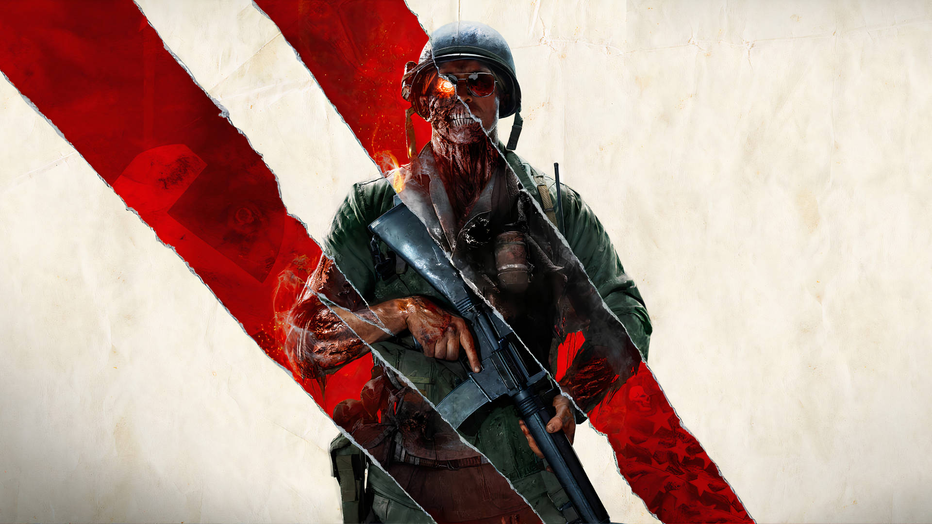 Black Ops 4 Zombies Soldier Red Scratch Background