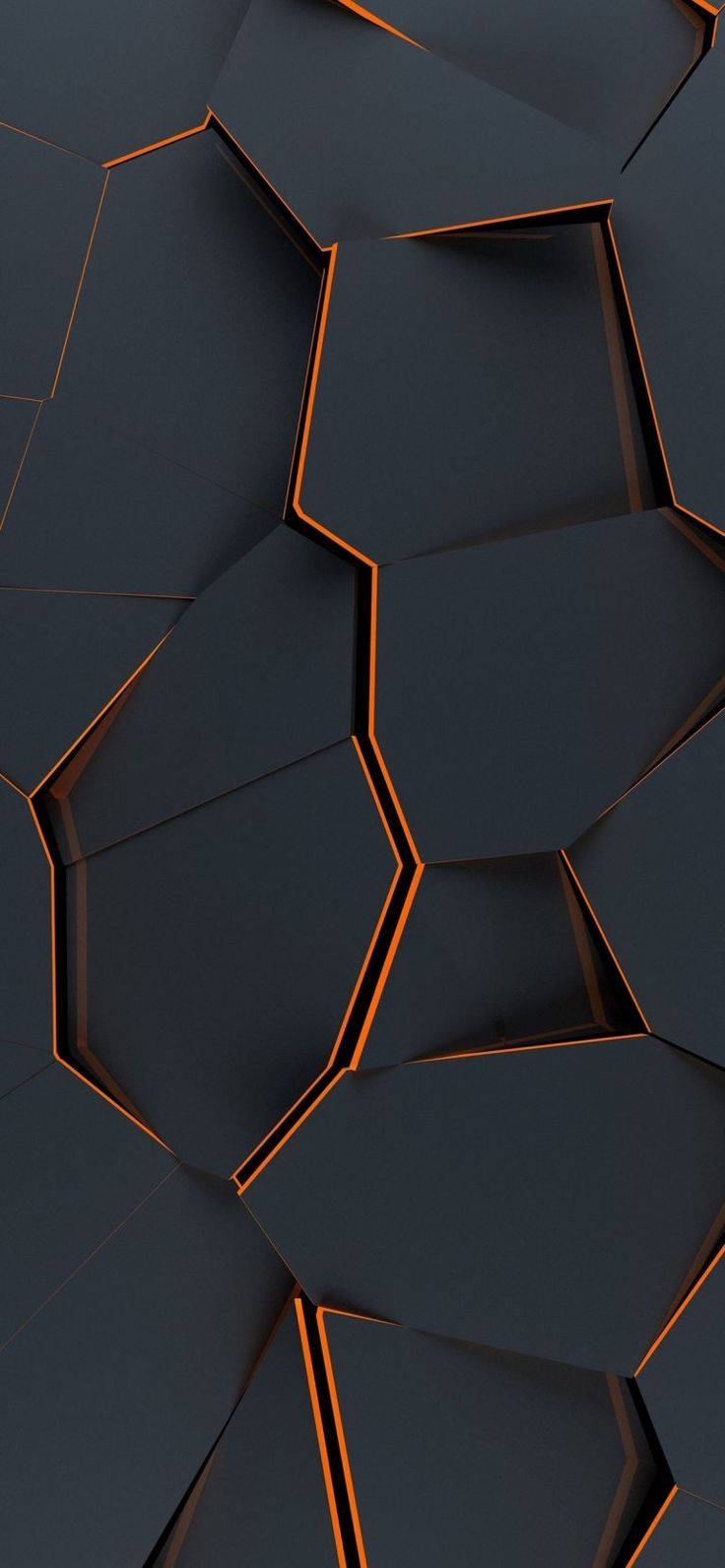 Black Orange Cracks Iphone Amoled Background