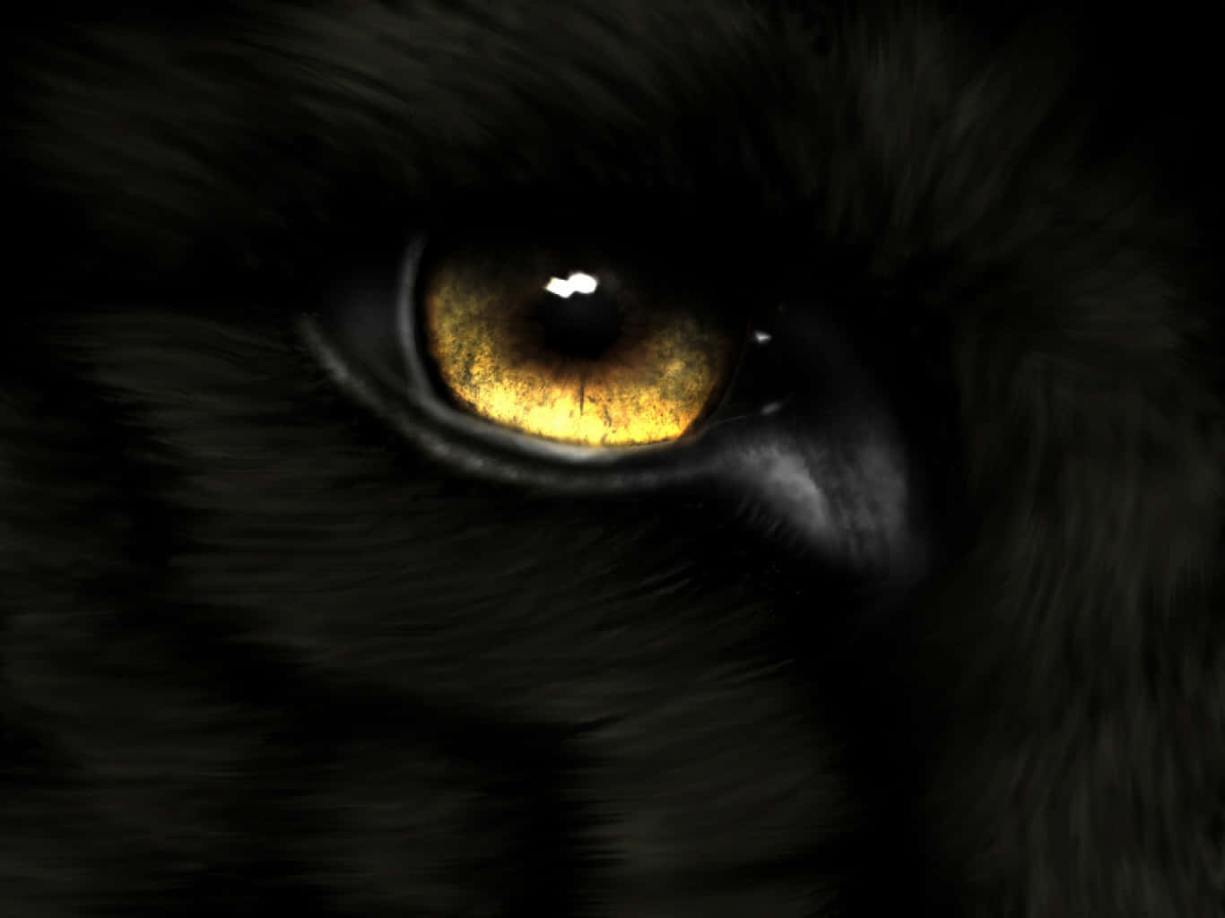 Black Panther Golden Eye Closeup Background