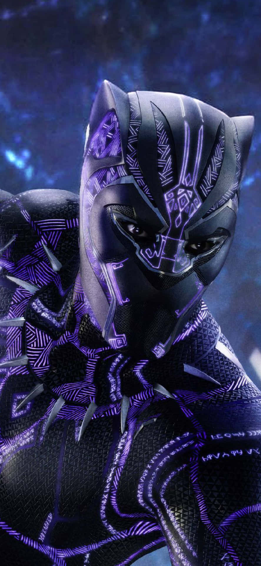 Black Panther Hero In Violet Background