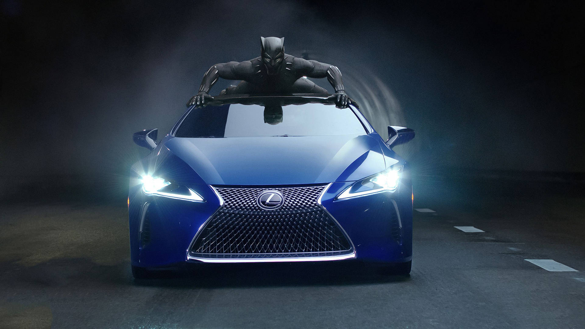 Black Panther On Blue Lexus Background