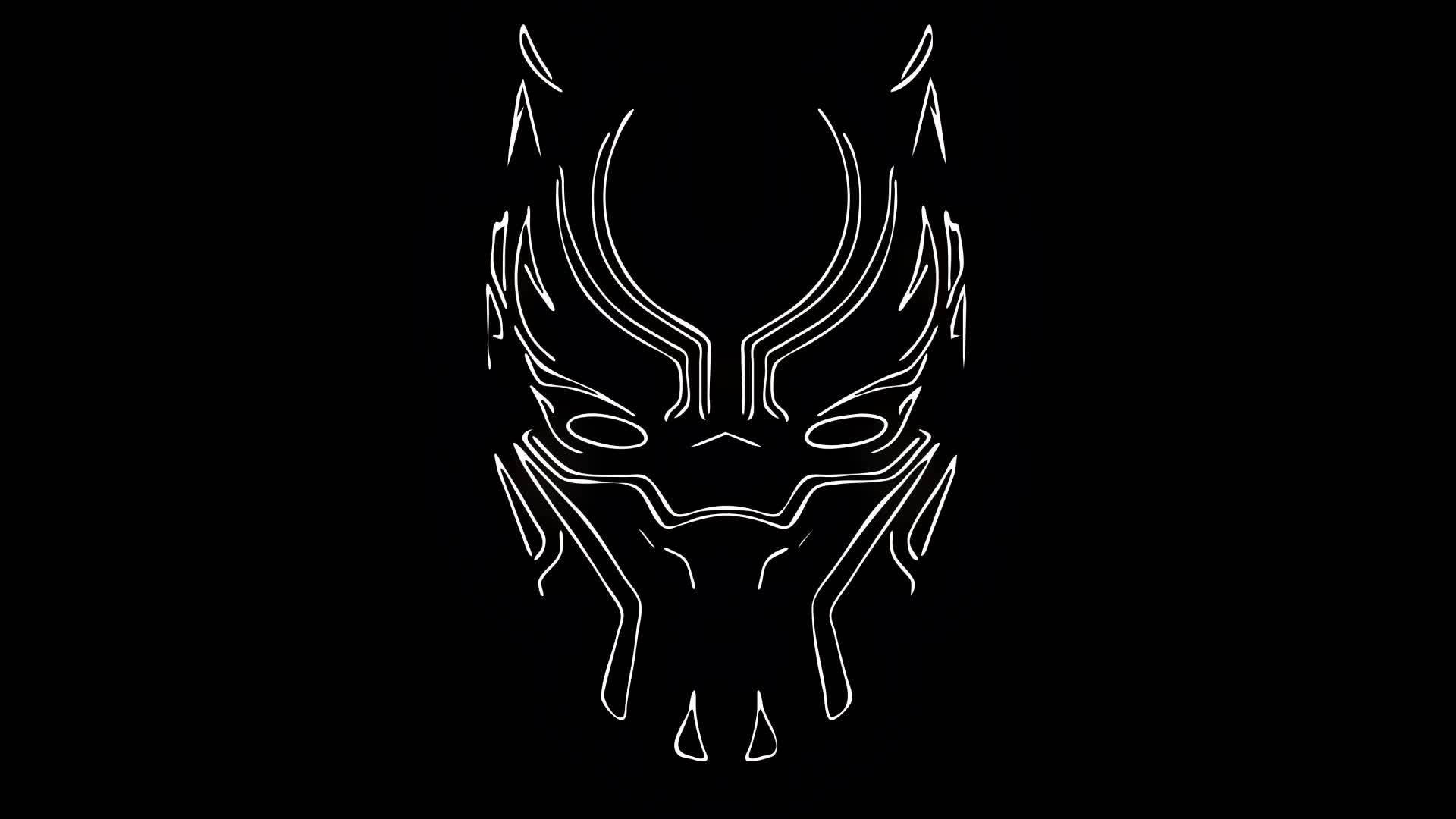 Black Panther Superhero Mask Logo Background