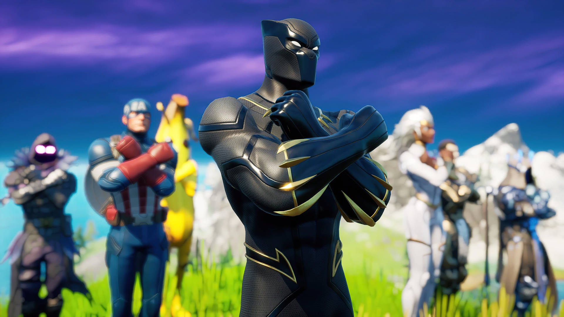 Black Panther Wakanda Forever On Fortnite Background