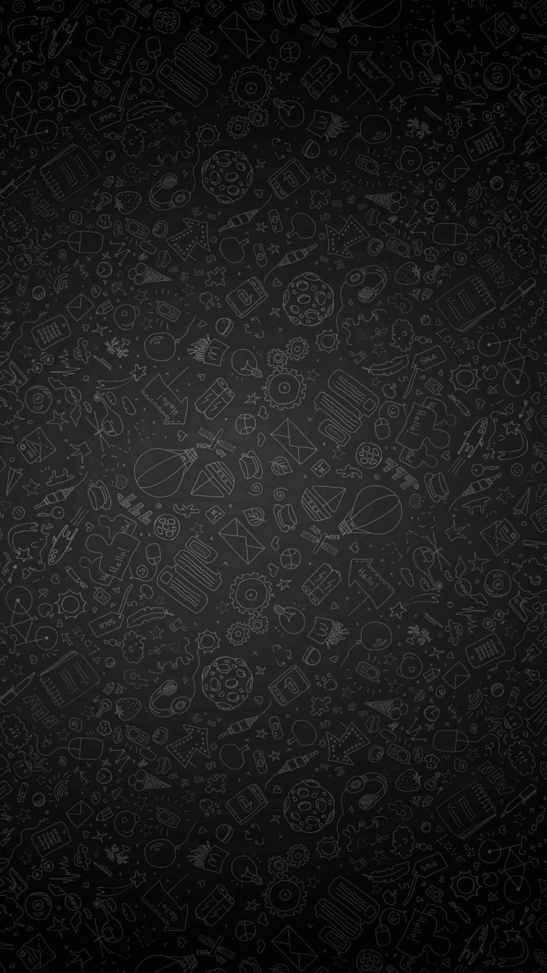 Black Pattern Abstract Icons Doodle Background