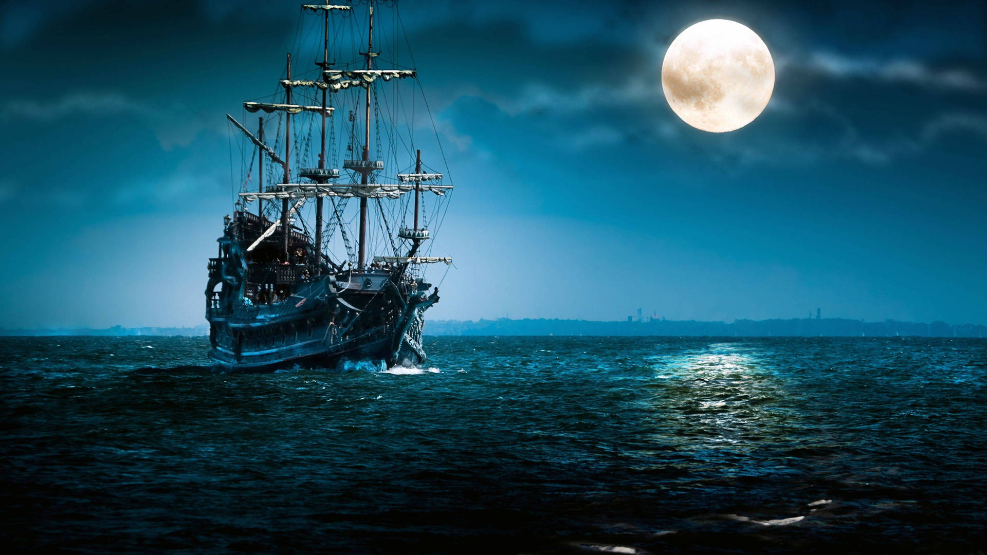 Black Pearl Sailing Ship Background