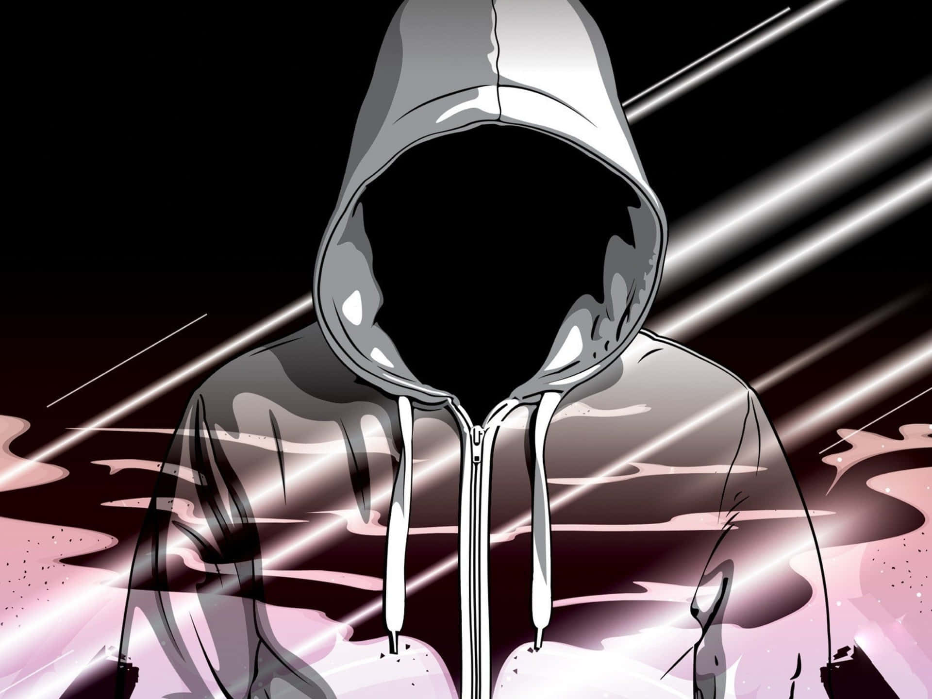 Black Pink Hood Cartoon
