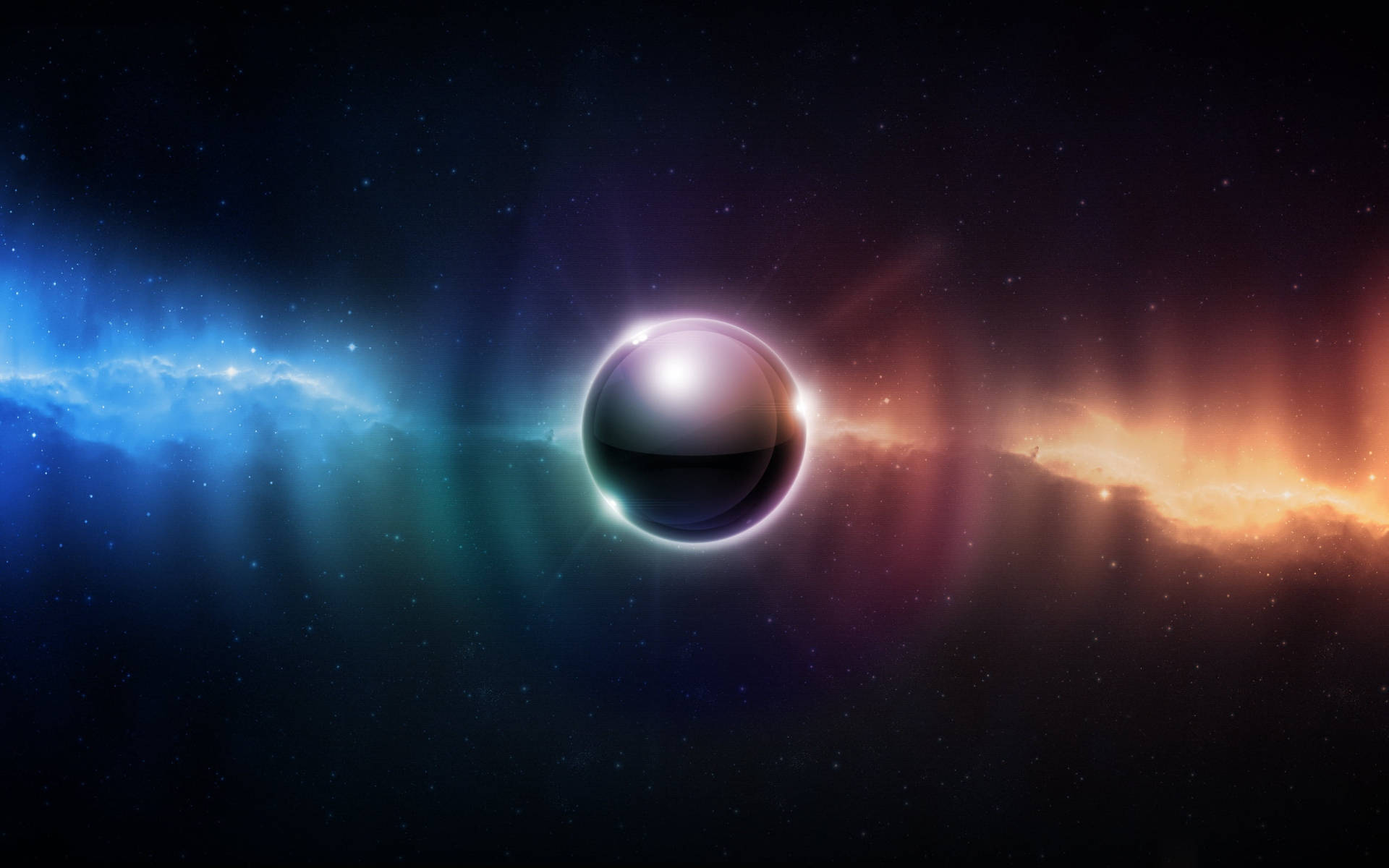 Black Planet Against Cosmos Background
