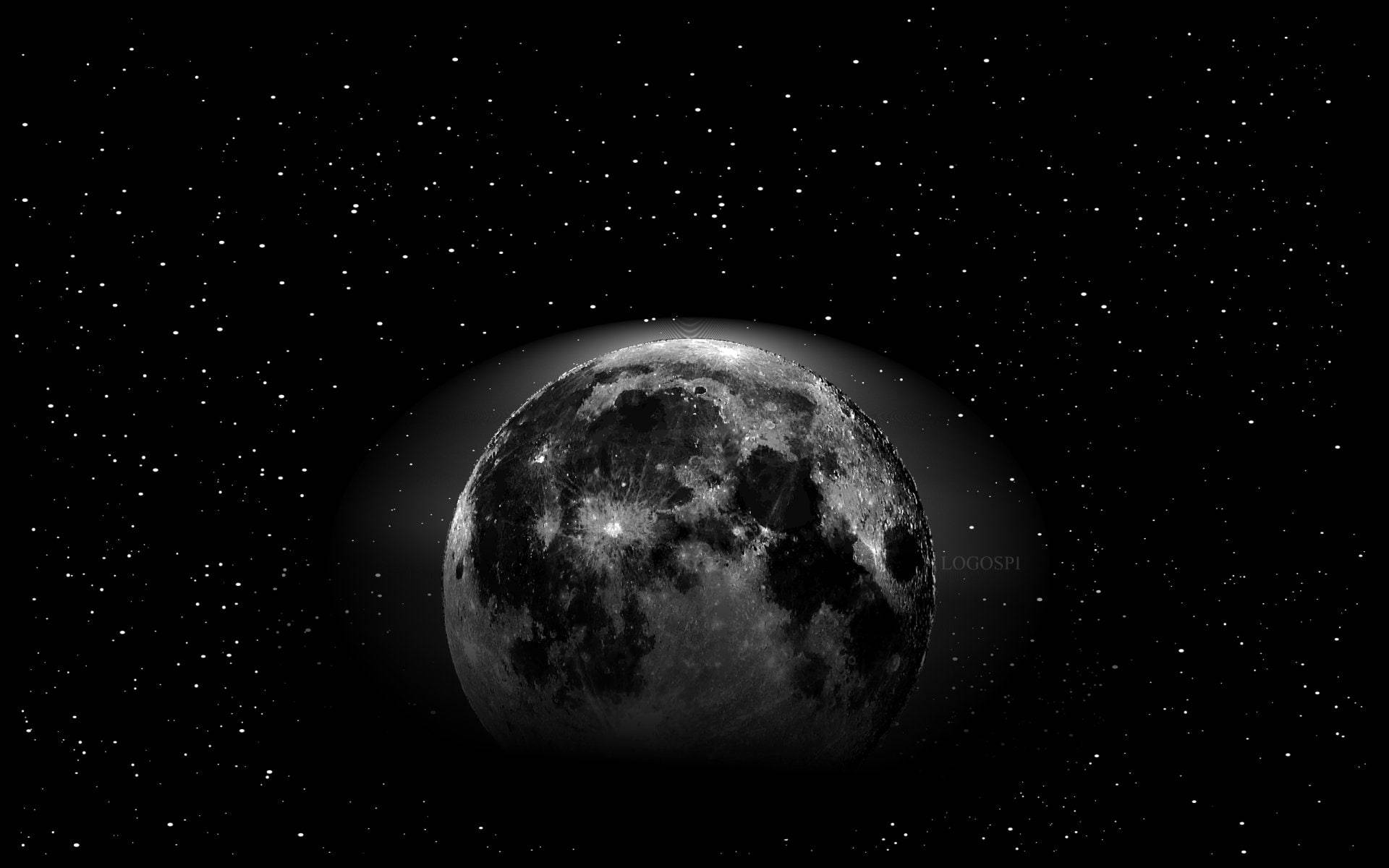 Black Planet Earth In Outer Space Background