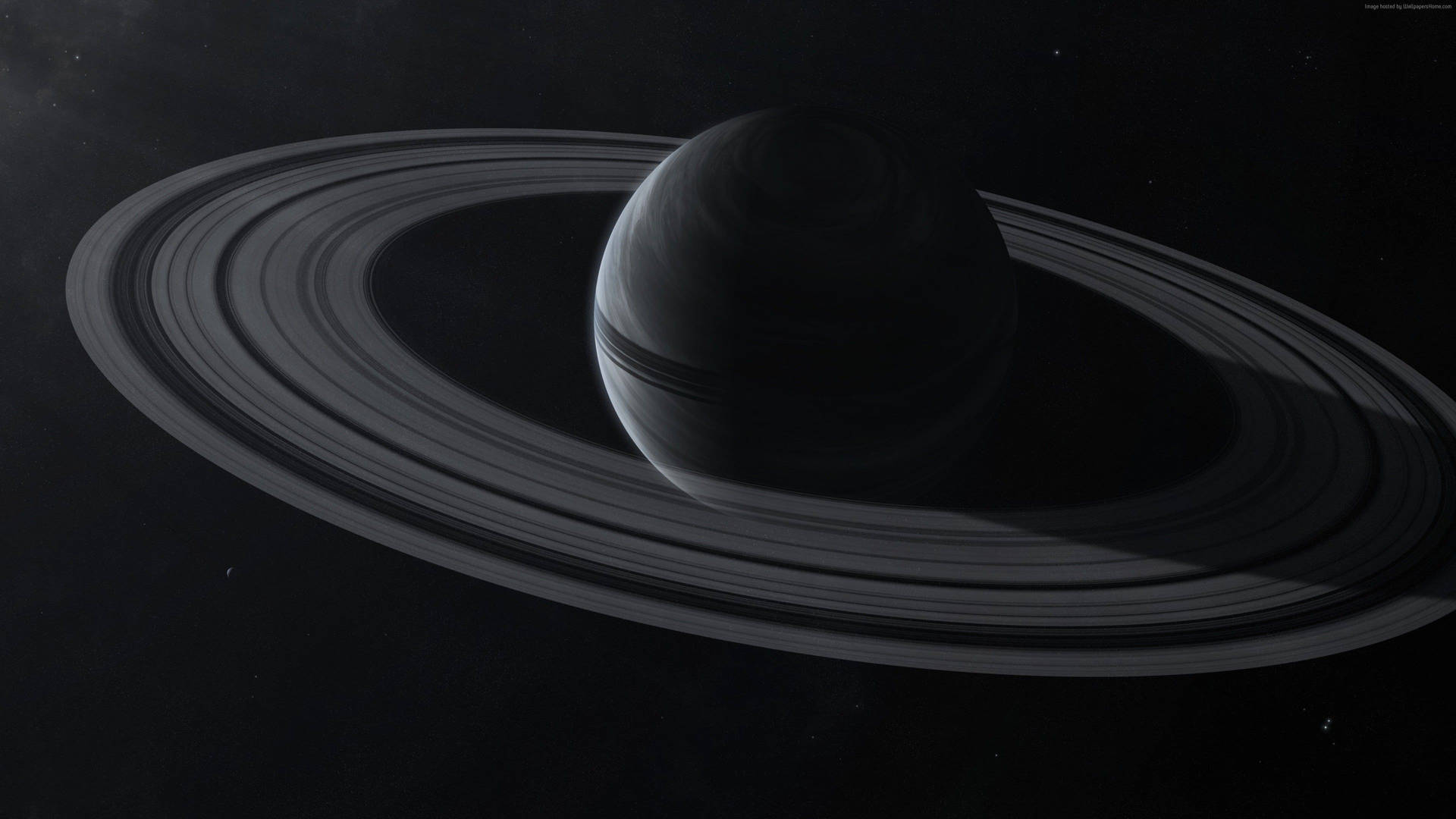 Black Planet Saturn In 3d Background
