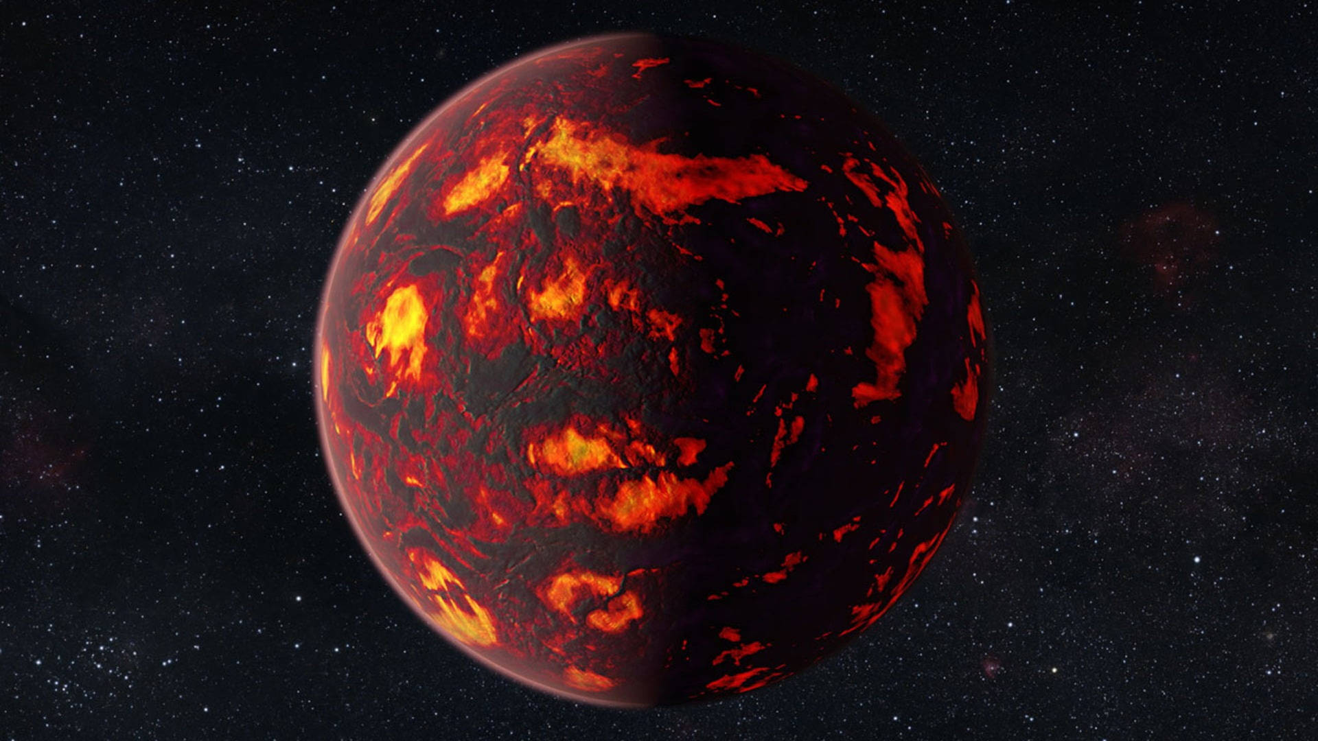 Black Planet With Lava