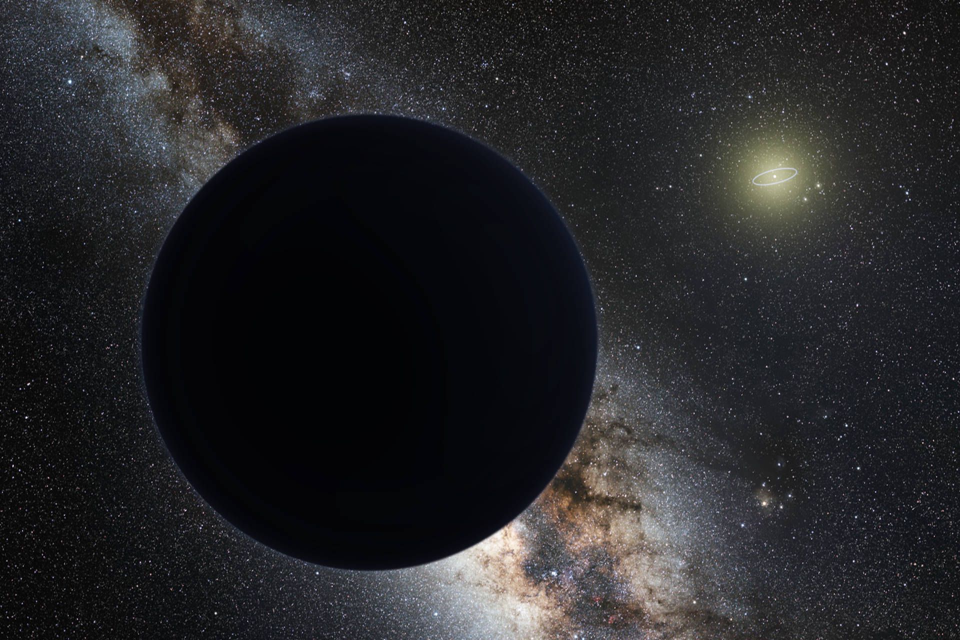 Black Planet With Numerous Stars