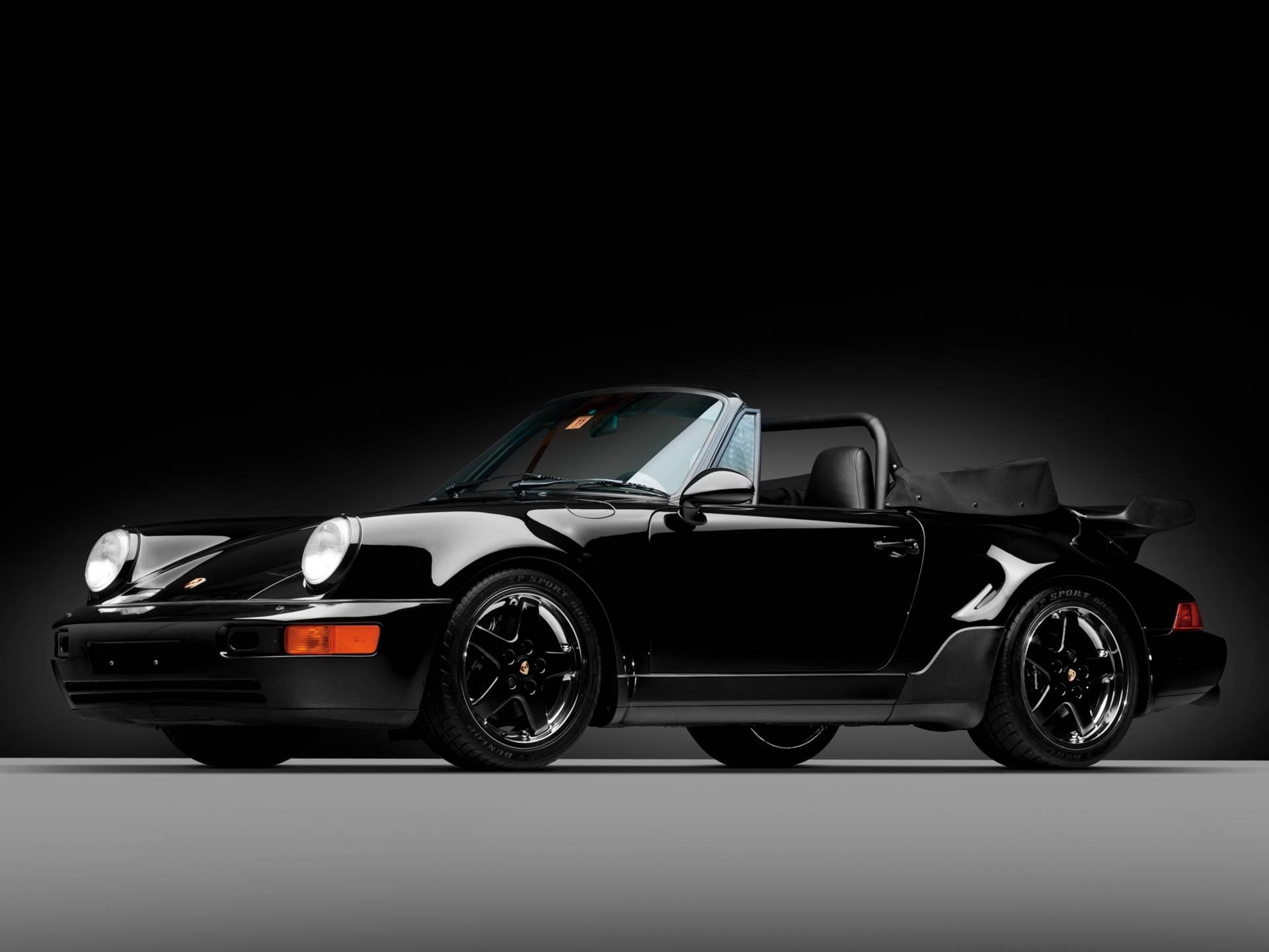 Black Porsche Convertible American Roadster Background