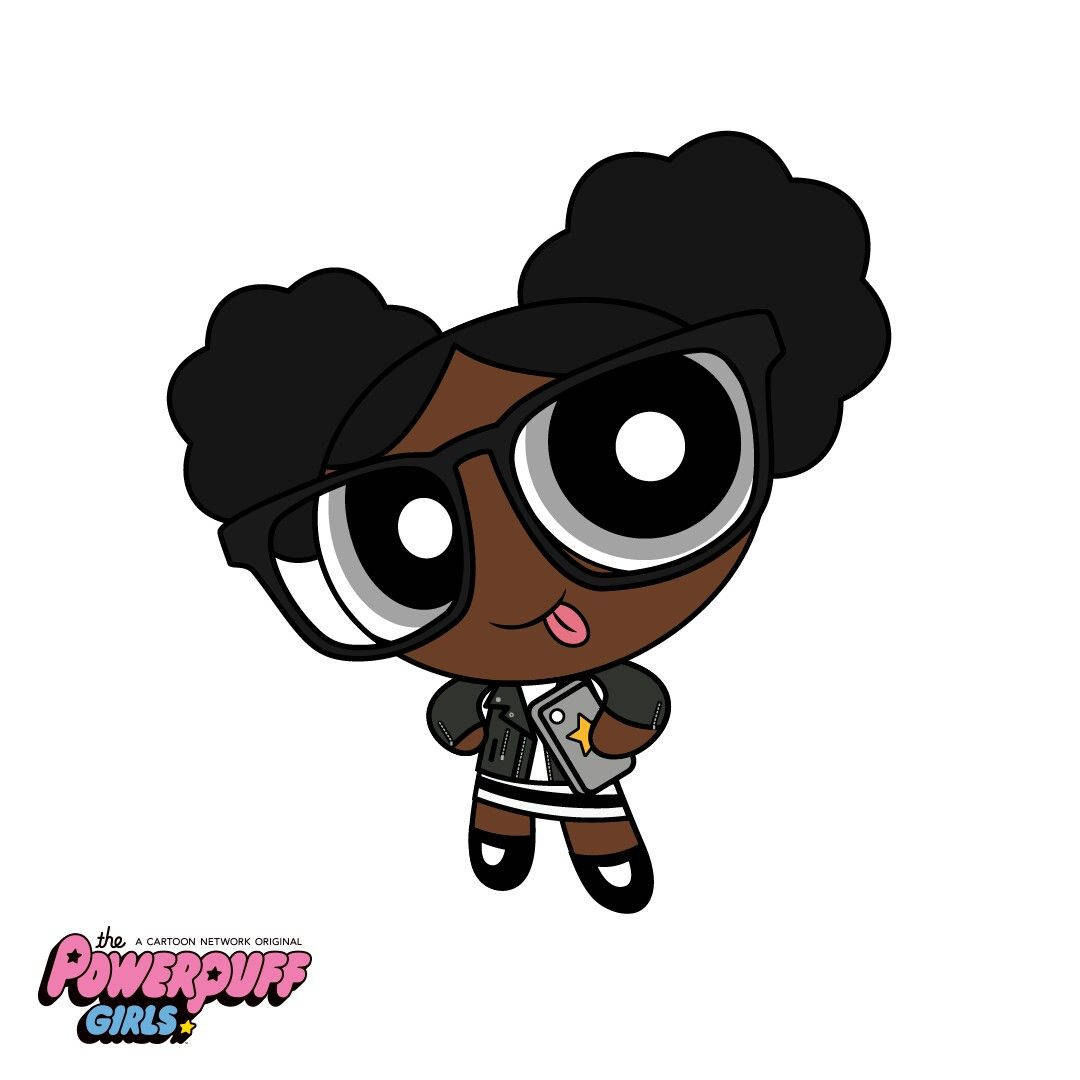 Black Powerpuff Girls Glasses White Background Background