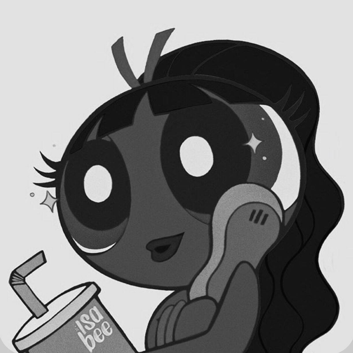 Black Powerpuff Girls Grayscale Graphic Background