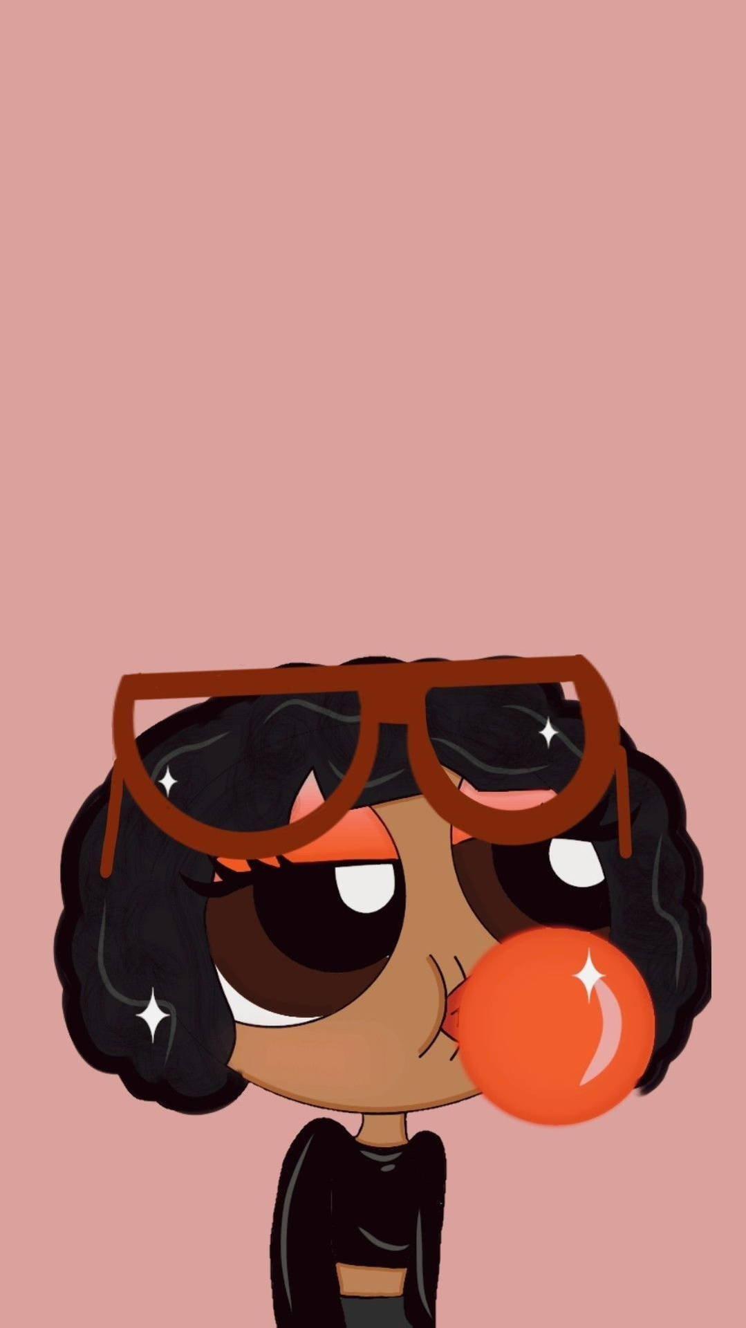 Black Powerpuff Girls Orange Bubblegum Backdrop Background