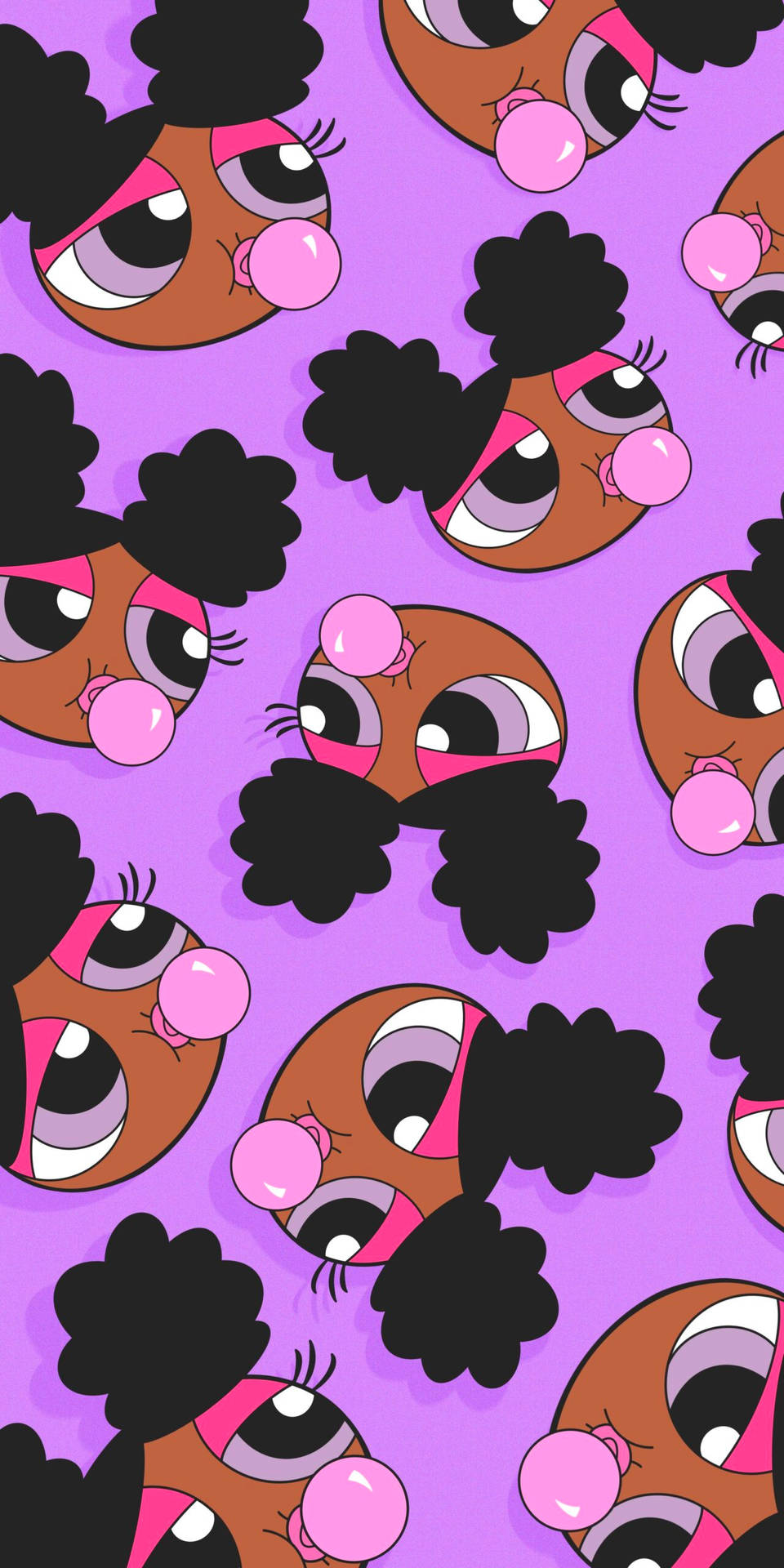 Black Powerpuff Girls Pattern Backdrop Background