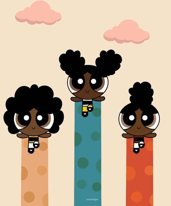 Black Powerpuff Girls Polka Dot Trails Background