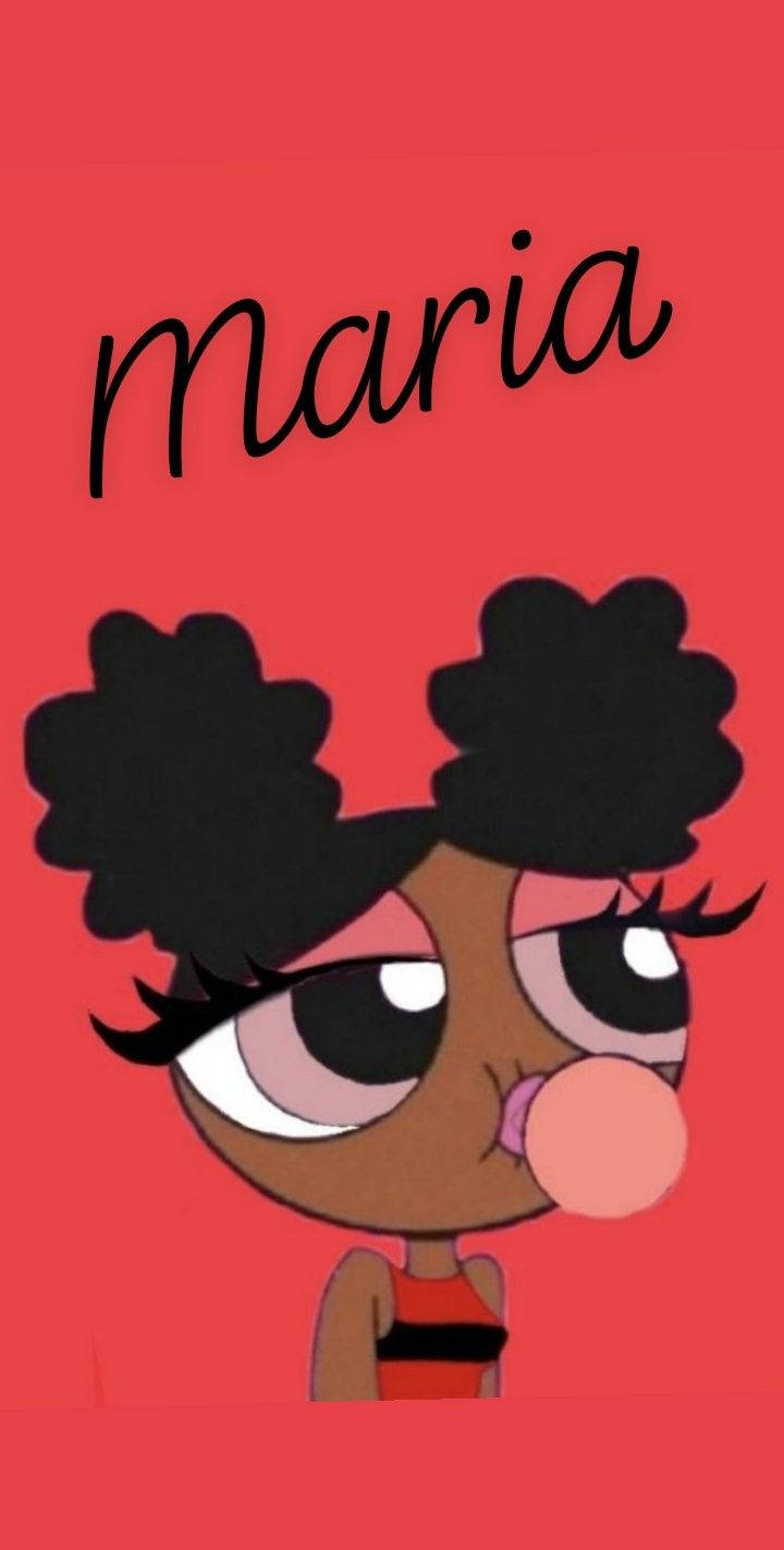 Black Powerpuff Girls Red Maria Background