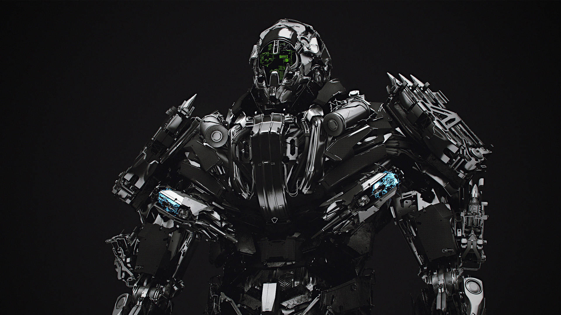 Black Prototype Robot Background