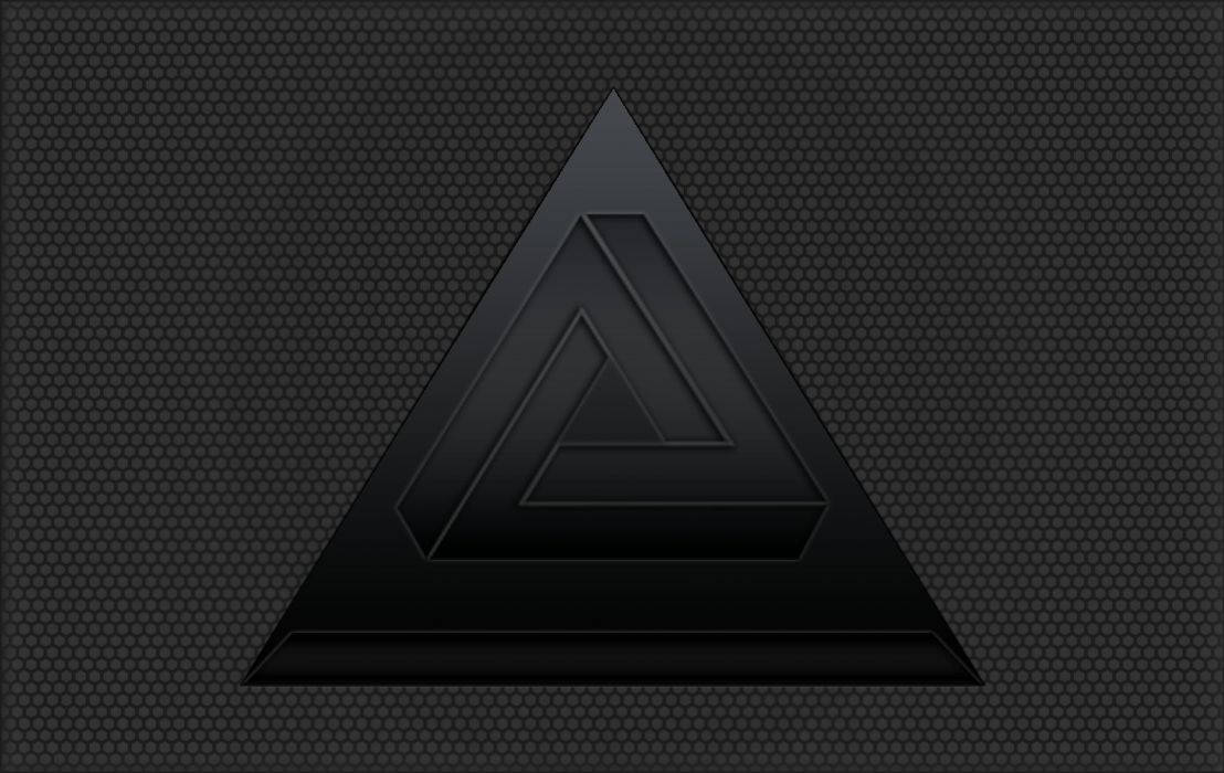 Black Pyramid On Black Metal Mesh Background