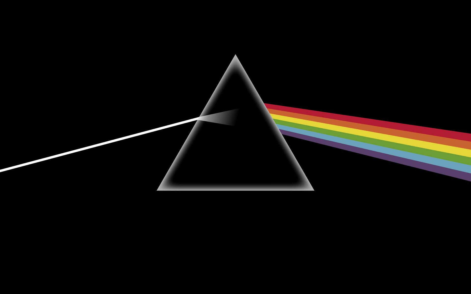 Black Pyramid With Rainbow Background