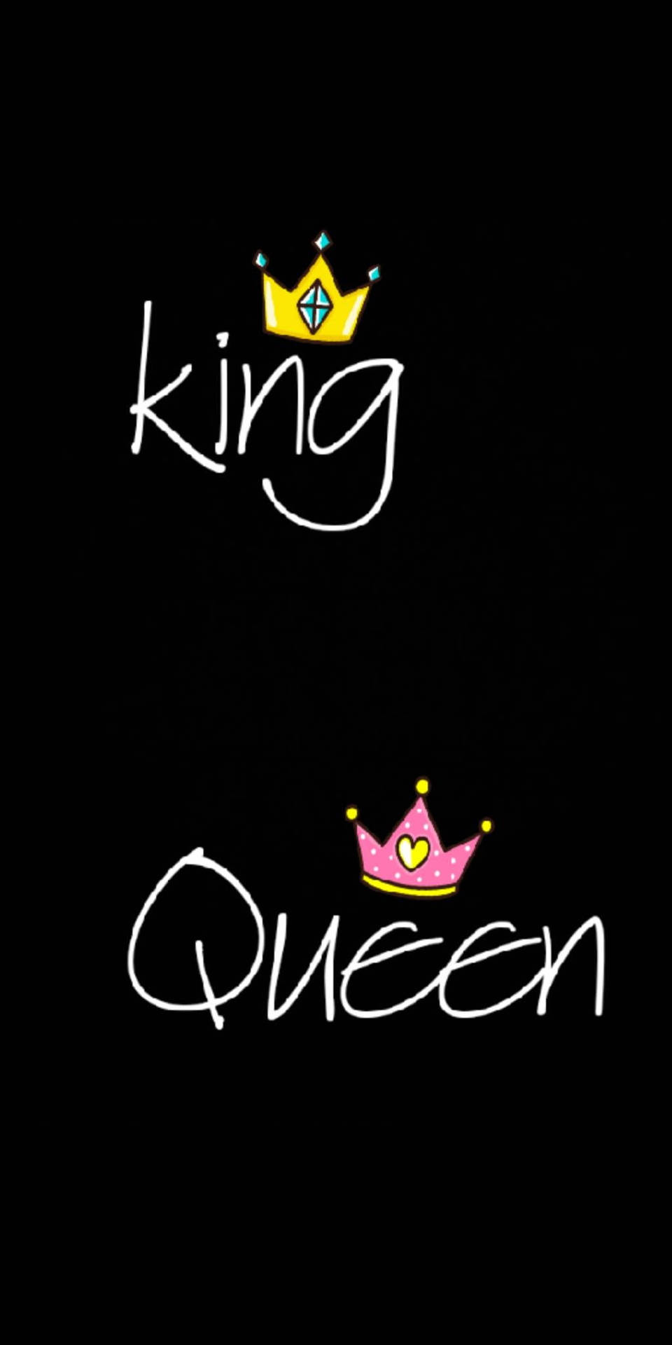 Black Queen And King Colorful Crowns Background