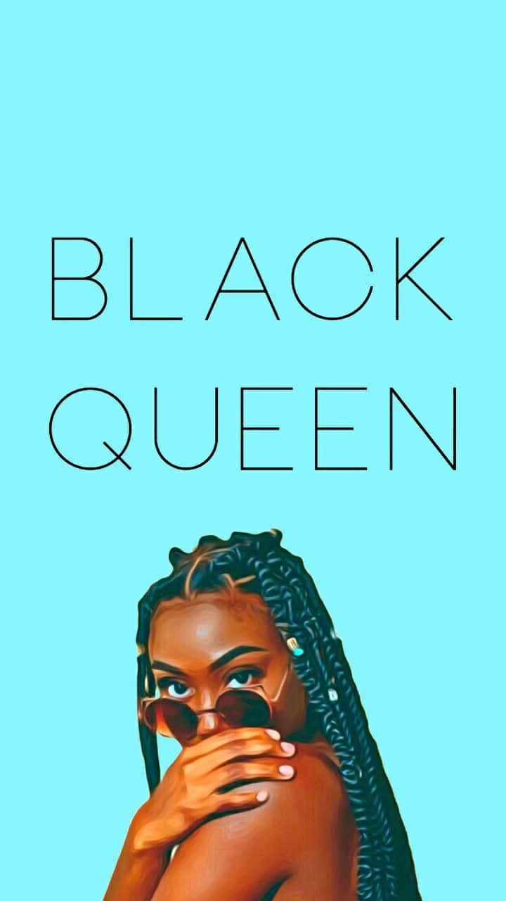 Black Queen Girl Cyan Aesthetic Background