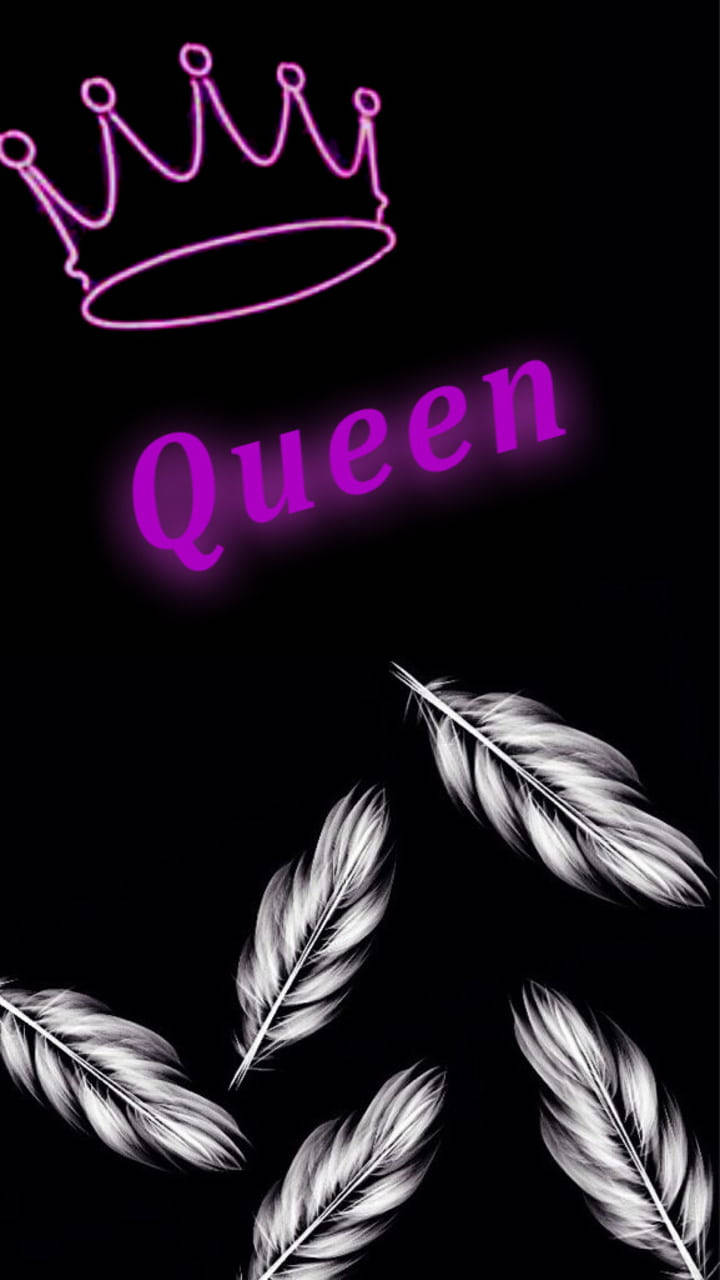 Black Queen With Feathers Background