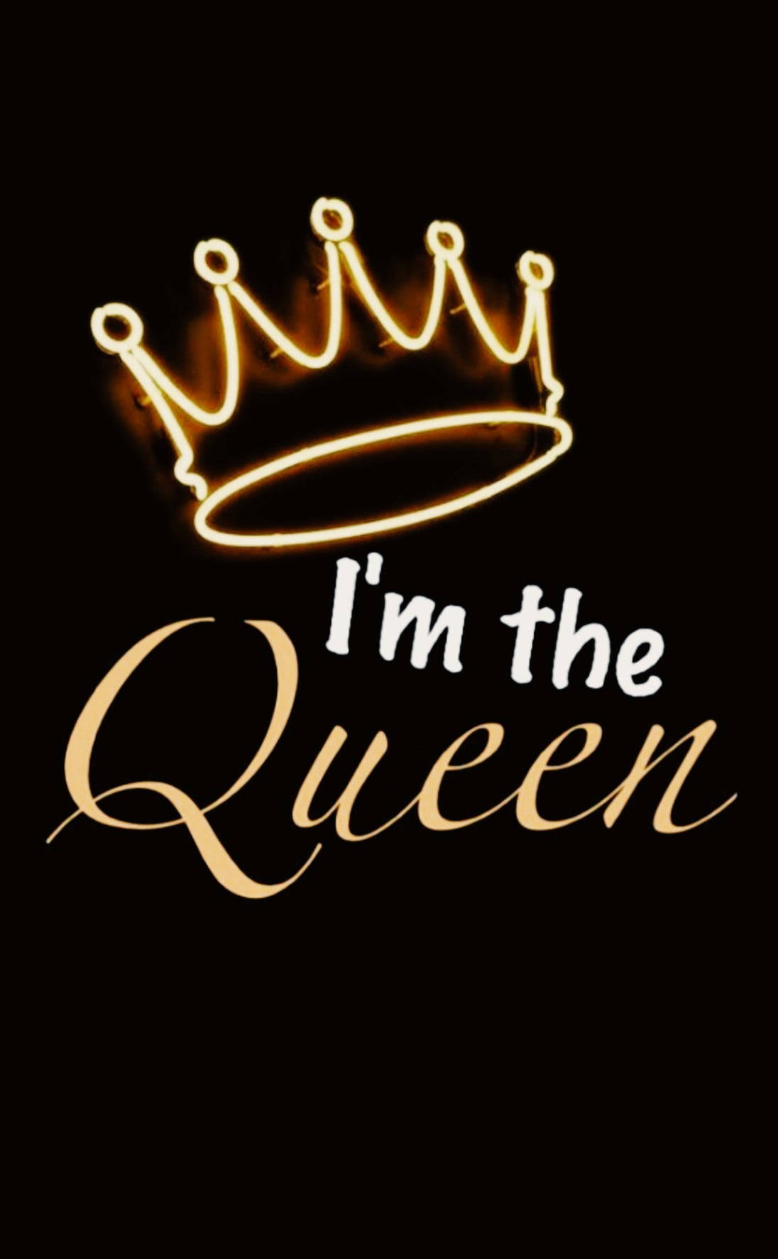 Black Queen With Glowing Crown Background