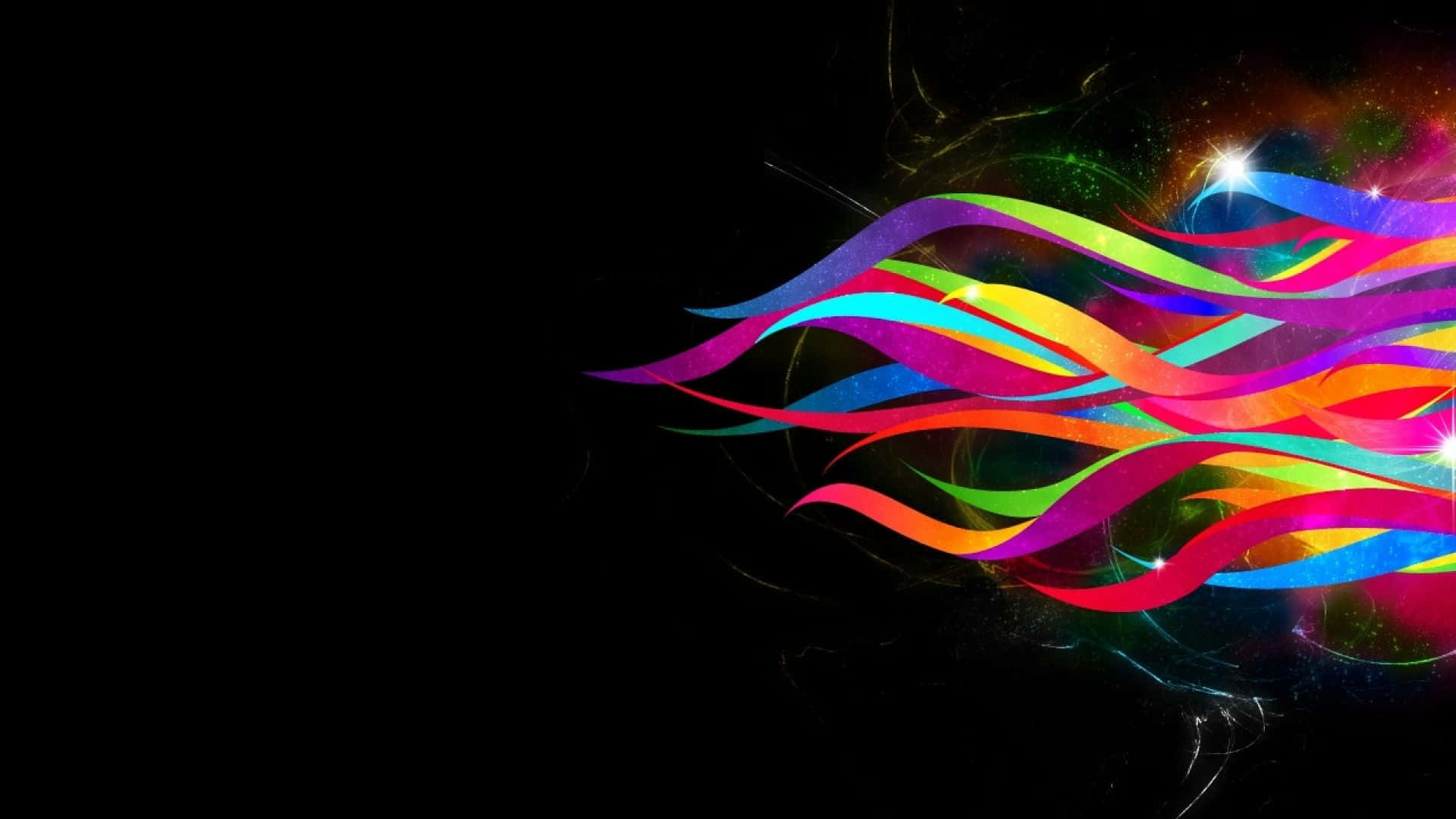 Black Rainbow Abstract Flames Background