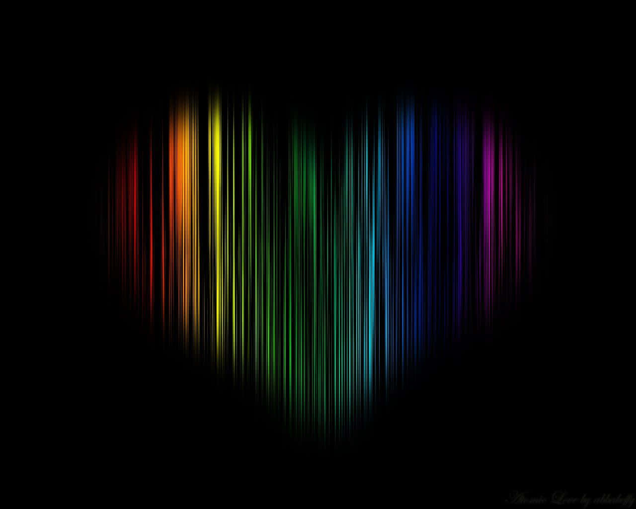 Black Rainbow Heart Background