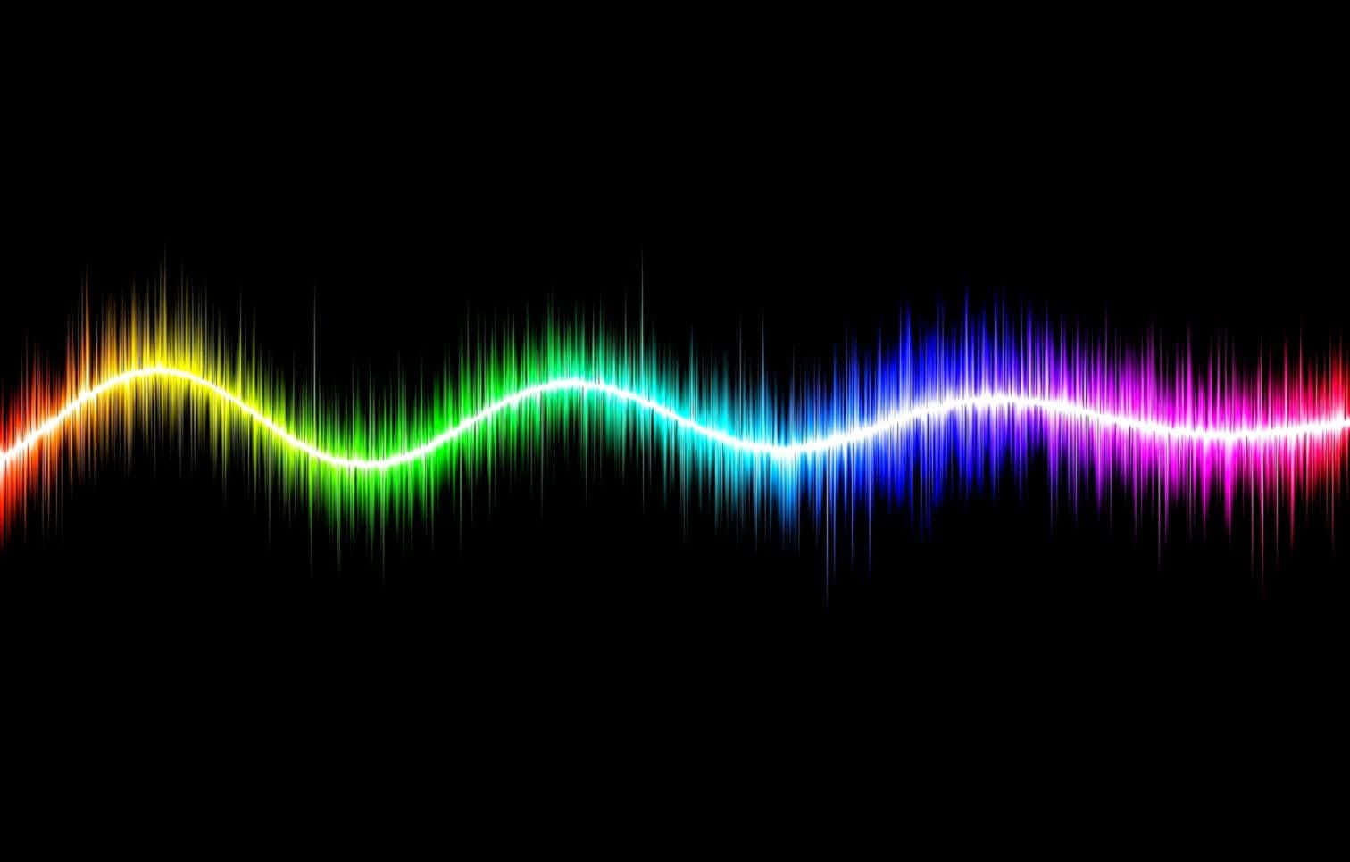 Black Rainbow Waves Background