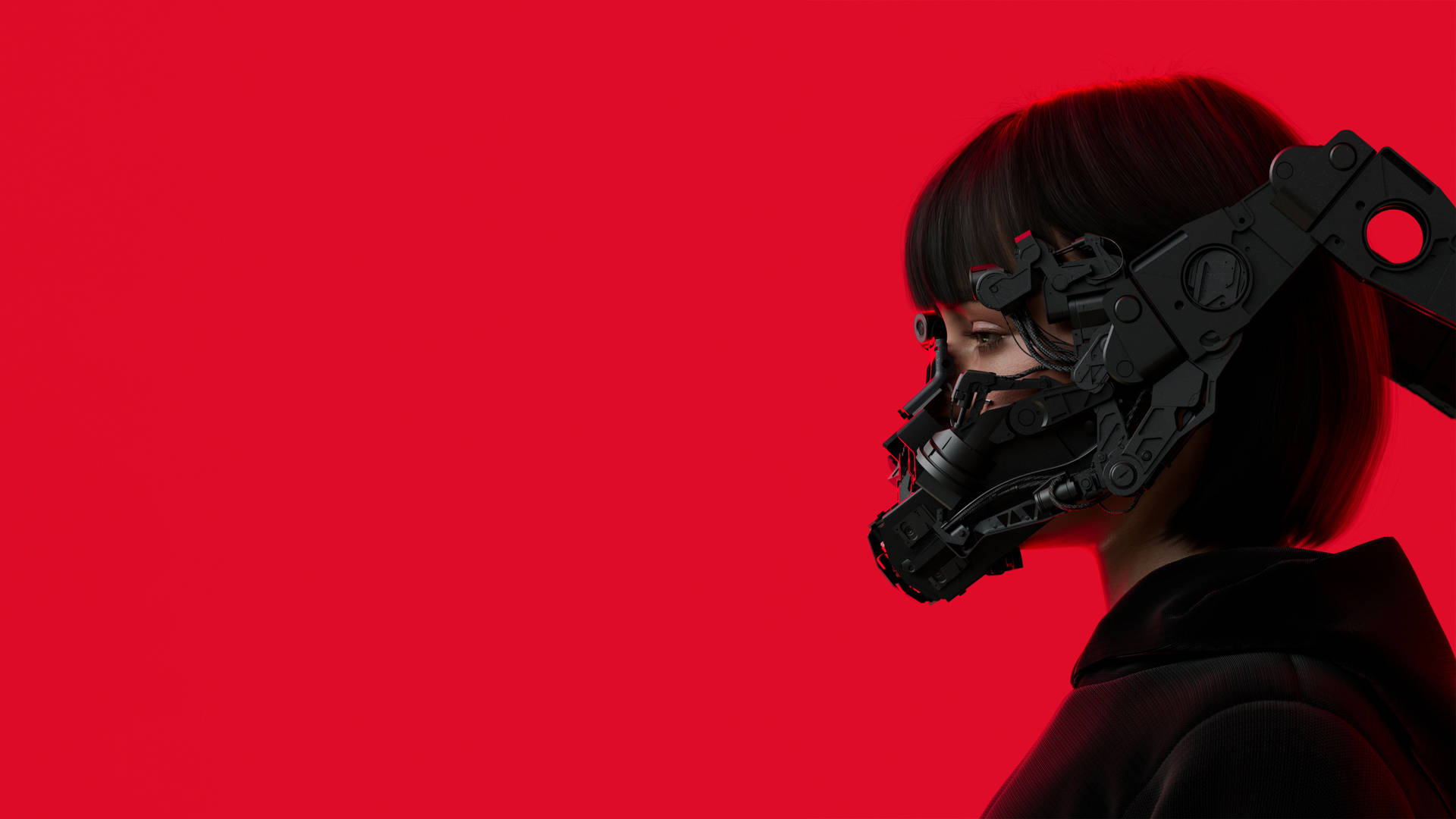 Black Red 4k Cyberpunk Background