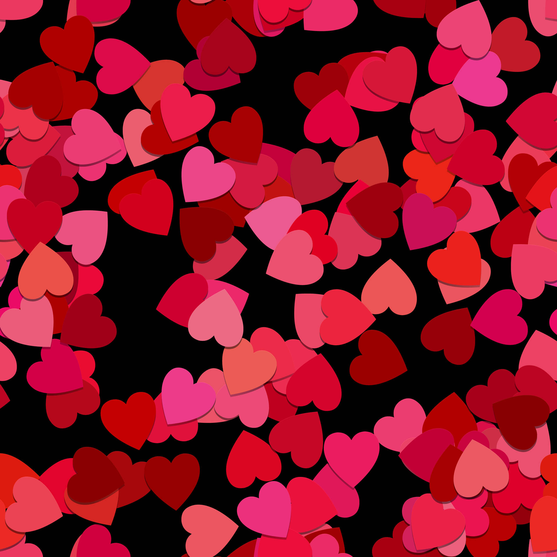 Black Red 4k Hearts Background
