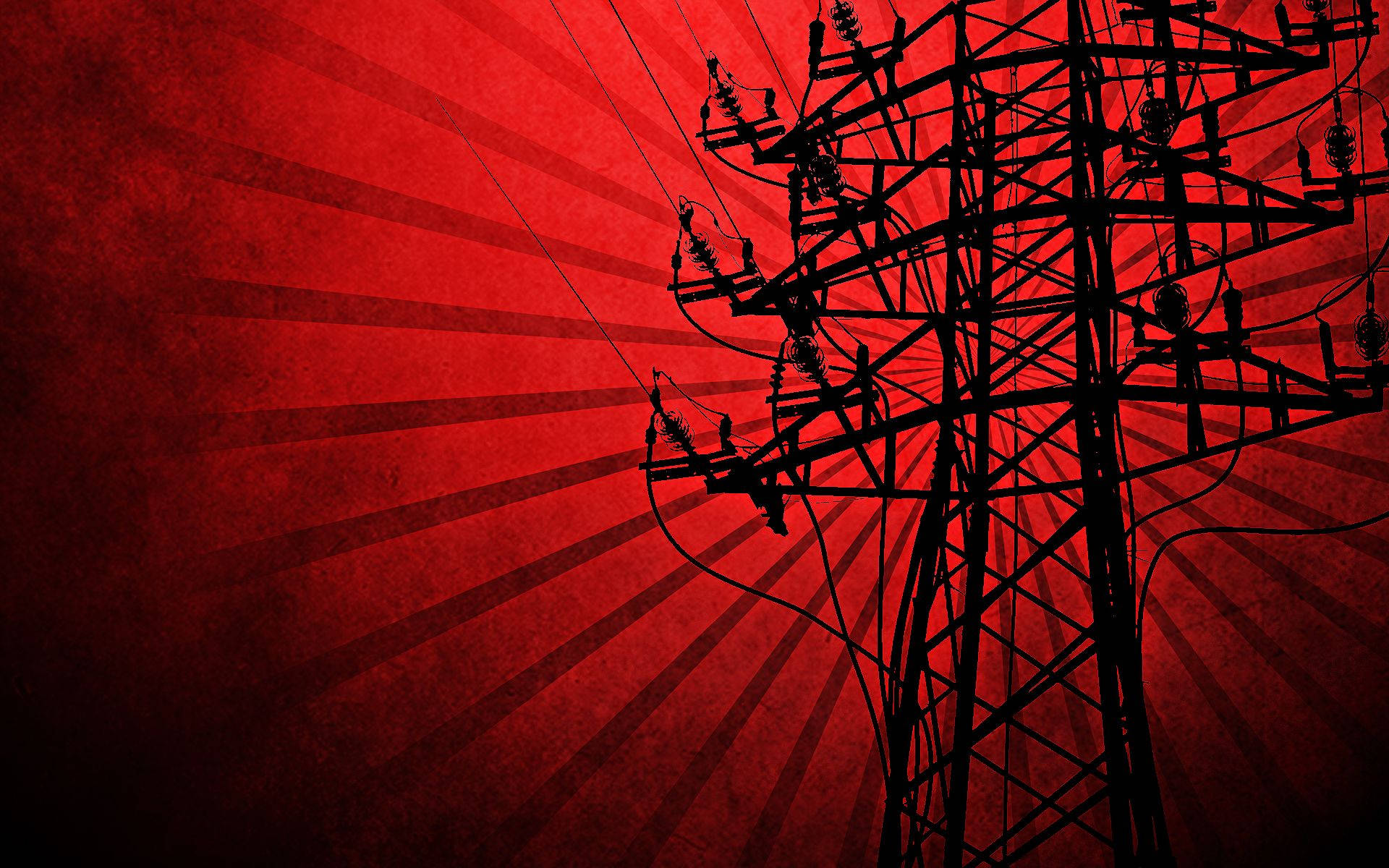 Black Red Electricity Tower Background