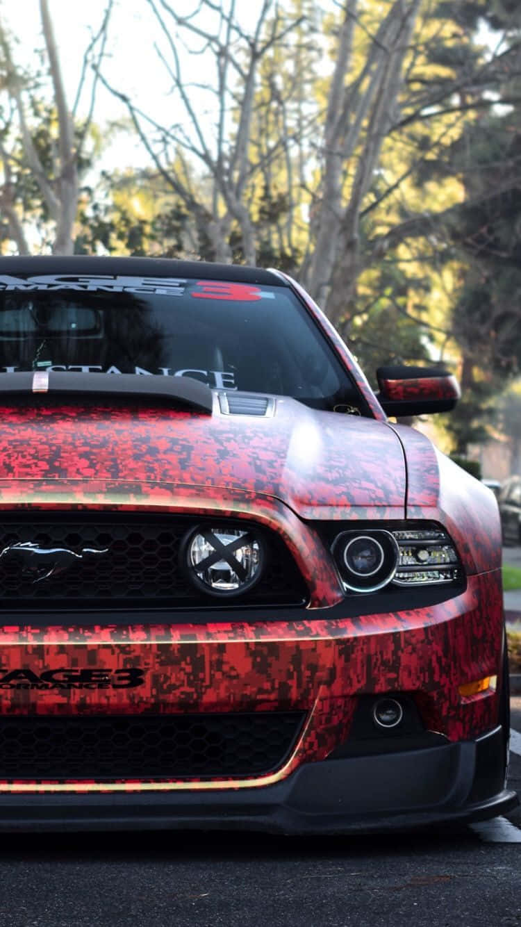 Black Red Mustang Iphone Background