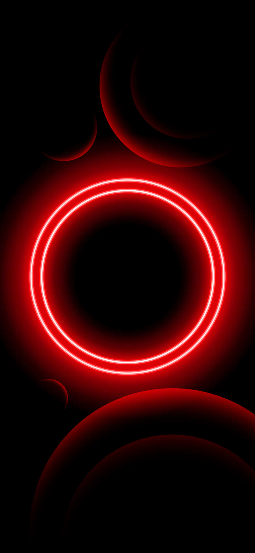 Black Red Neon Circle Background