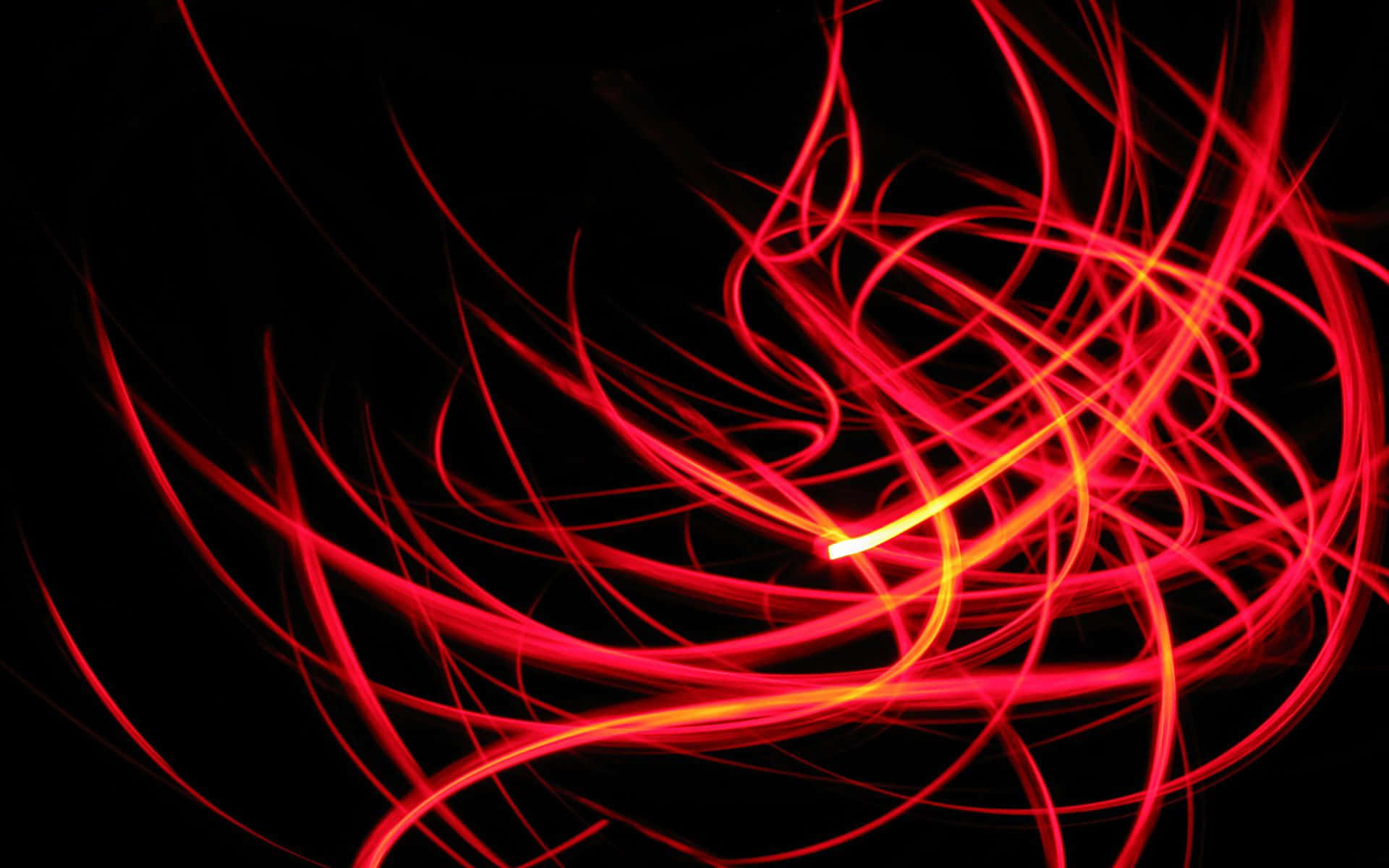 Black Red Neon Light Streaks Background