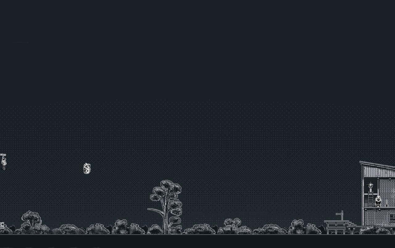Black Retro Beyond Dark Castle Background