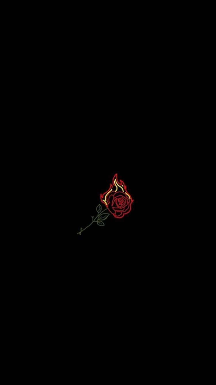 Black Retro Rose Art Background