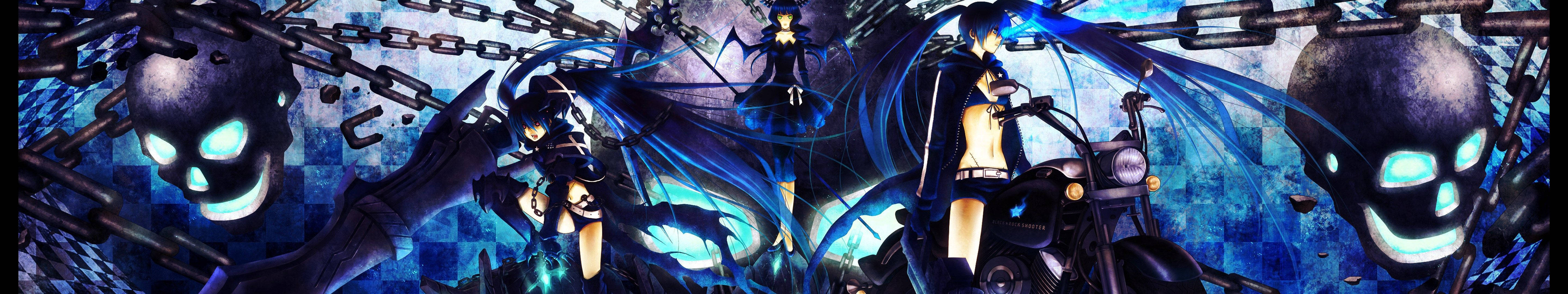 Black Rock Shooter Blue Anime Girl Background