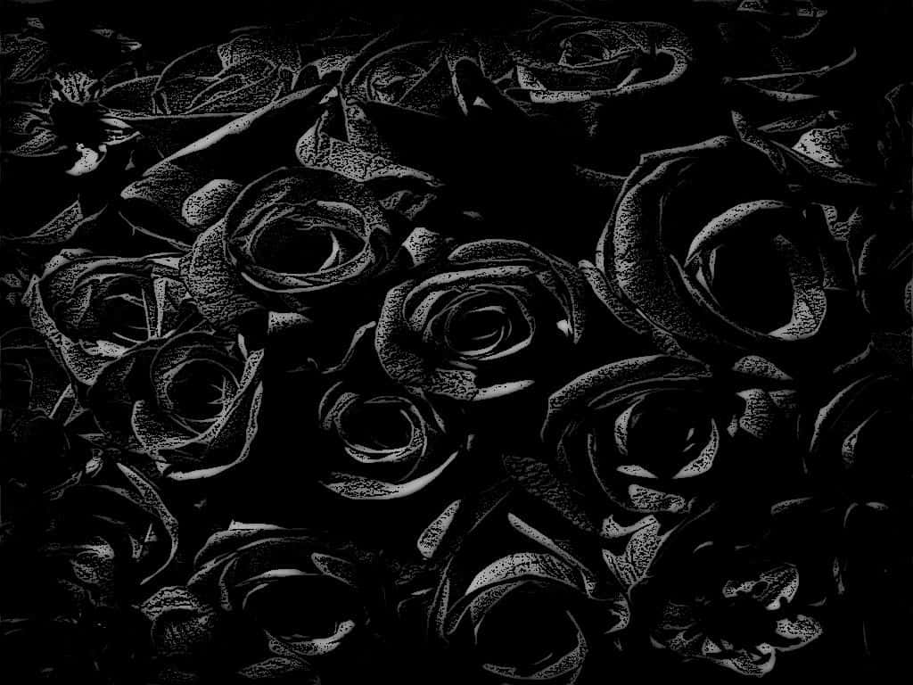 Black Rose Bouquet Aesthetic Background
