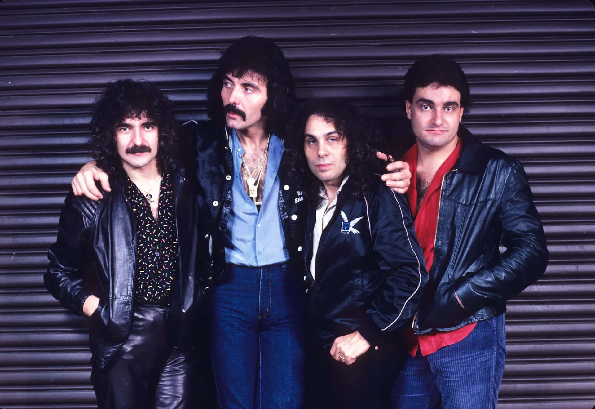 Black Sabbath Band Members Classic Pose Background