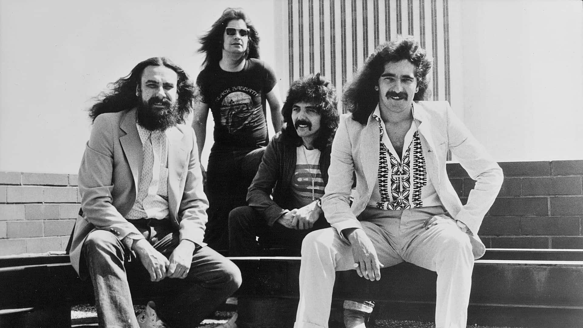 Black Sabbath Band Members Outdoors Background