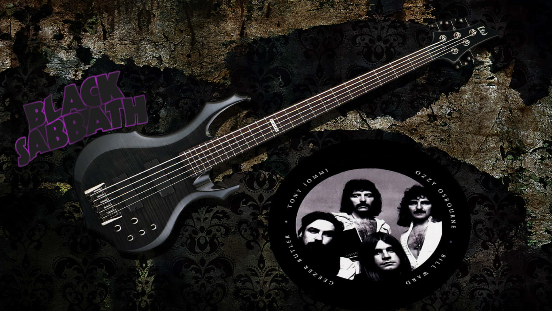 Black Sabbath Bandand Guitar Wallpaper