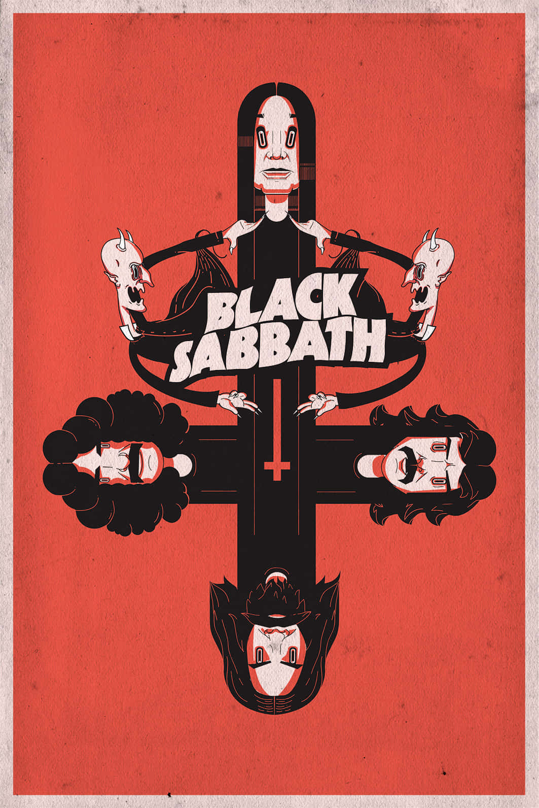 Black Sabbath Cross Illustration Background