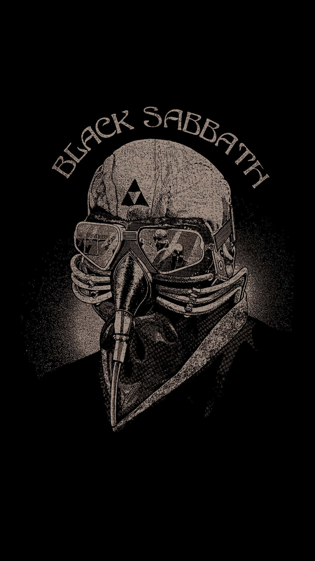 Black Sabbath Gas Maskand Helmet Artwork Background