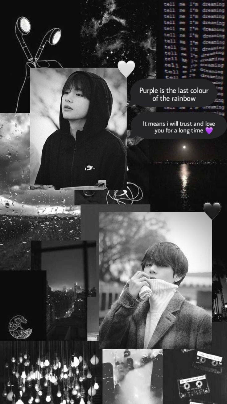 Black Shade Bts Member V Aesthetic Background