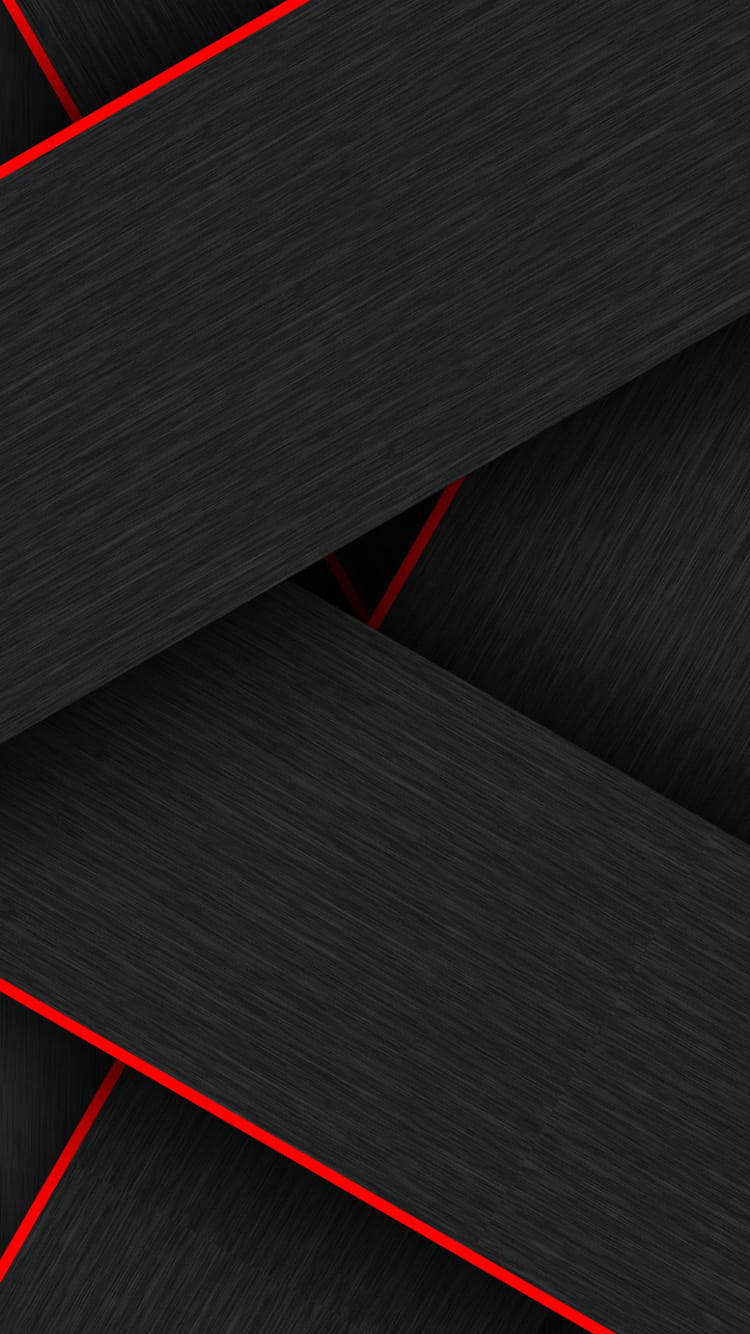 Black Shapes With Red Lines Material Design Background