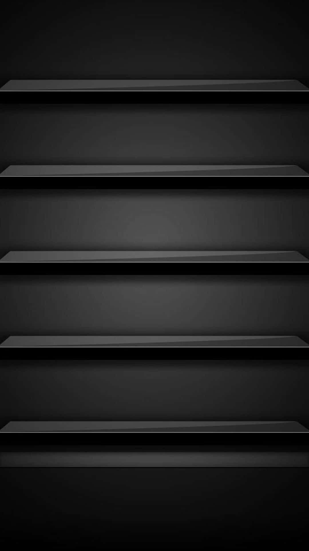 Black Shelves On A Black Background Background
